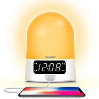 Sharp Sunrise Alarm Clock - Wake to Light! - Color Changing Mood Light - Fast Charge USB Charge Port