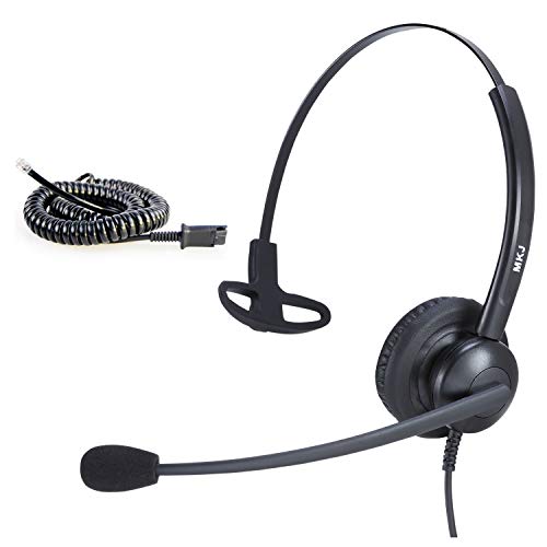 Corded RJ9 Telephone Headset for Office Phones Call Center Headset with Noise Cancelling Microphone for Plantronics Dialer Avaya 1416 9508 Aastra 3COM AudioCodes Atcom Digium Fanvil Nortel