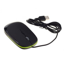 Load image into Gallery viewer, neon Optical USB Mouse Dual-Button with Scroll-Wheel Black/Green
