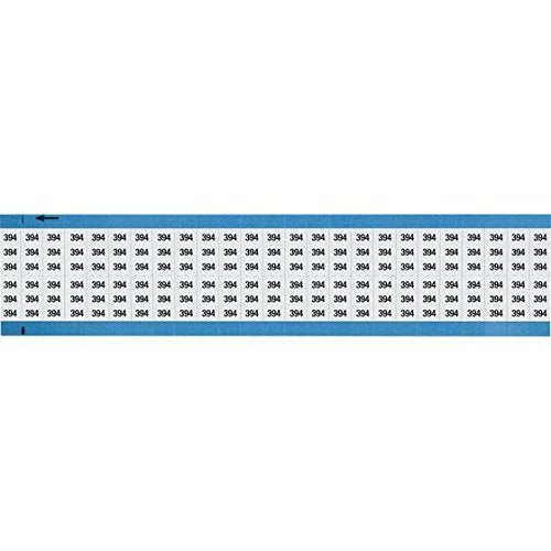 Brady WM-394-SC-PK, 113933 Cloth Solid Number Scored Wire Marker Card w/Legend: 394, 5 Packs of 25 pcs