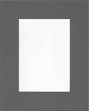 Load image into Gallery viewer, Pack of 10 12x16 Slate Grey Picture Mats with White Core, for 8x12 Pictures
