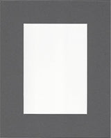 Pack of 10 12x16 Slate Grey Picture Mats with White Core, for 8x12 Pictures