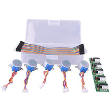 Load image into Gallery viewer, kuman Stepper Motor for Arduino 5 Sets 28BYJ-48 ULN2003 5V Stepper Motor + ULN2003 Driver Board + Better Dupont Wire 40pin Male to Female Breadboard Jumper Wires Ribbon Cables K67
