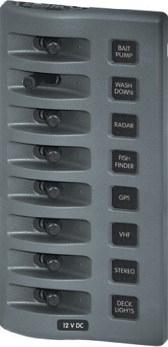Blue Sea Systems 4309 WeatherDeck 12V DC Waterproof 8-Position Switch Panel