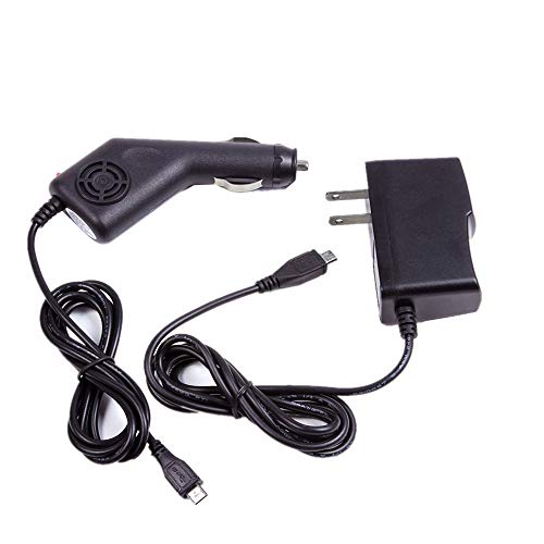 Car Charger + AC Power Adapter for Midland X-Talker T61 VP3 T65 VP3 Two-Way Radio, 4 Feet, with LED Indicator