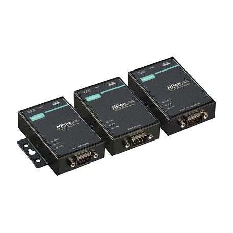 Moxa 1 Port Device Server, 10/100M Ethernet, RS-232, DB9 Male, 15KV ESD, 0.5KV Serial Surge, 12~48VDC, 0~60C