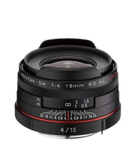 Load image into Gallery viewer, Pentax K-Mount HD DA 15mm f/4 ED AL 15-15mm Fixed Lens for Pentax KAF Cameras (Limited Black)
