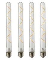 JCKing 4-Pack 7W E27 LED Filament Tube Light Bulb, Tube Shape Bullet Top, 50W Equivalent Replacement Warm White 2700K 630LM