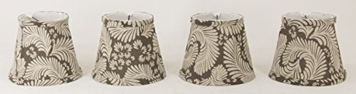 Albert Estate LTD,Set of 4, Feather Pattern Shade,4x6x5,Sofback,Candle Clip Fitter