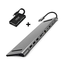 Load image into Gallery viewer, Cacoy Multi-Function 11-in-1 USB C Docking Station Grey &amp; 6-in-1 Type-C Hub Black to HDMI/VGA/Mini DP/SD/TF/RJ45/USB/Audio/USB-C PD Charging Port for MacBook Pro,Chromebook Pixel and More (Pack of 2)
