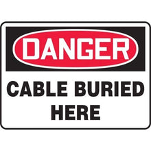 Load image into Gallery viewer, Accuform MELC004XV, 10&quot; x 14&quot; Adhesive Dura-Vinyl Sign:&quot;Danger Cable Buried Here&quot;, Pack of 15 pcs
