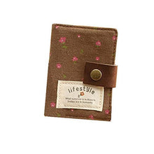 Load image into Gallery viewer, Hurricanes 20 Pockets Retro Portable Canvas Floral Girly Name Business Credit Card Holder Instant Pictures Photo Album for Polaroid Fujifilm Instax Mini 70 7S 8 25 50S 90 Films - Brown
