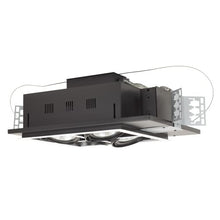 Load image into Gallery viewer, Jesco Lighting MGP30-4SSB Modulinear Directional Lighting for New Construction, Double Gimbal PAR30 4-Light Square, Black Interior with Silver Trim
