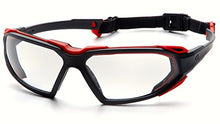 Load image into Gallery viewer, Pyramex Highlander Safety Eyewear, Clear Anti-Fog Lens With Black/Red Frame
