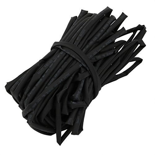 Aexit Heat Shrinkable Electrical equipment Tube Wire Wrap Cable Sleeve 15 Meters Long 4mm Inner Dia Black