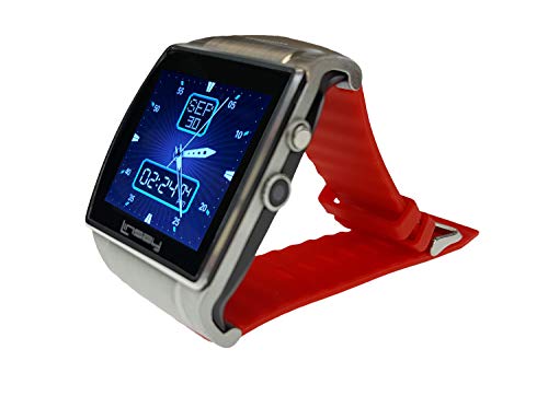 LINSAY New Executive Smart Watch with Camera - Red Color. Google Assistant Luxury Design Texts Calls & Notifications