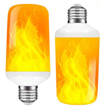 Load image into Gallery viewer, 2Pack LED Flame Effect Light Bulb - 4 Modes with Upside Down Effect - E26 Base Flickering Fire Flame Bulbs for Halloween Home/Hotel/Bar Party Decoration
