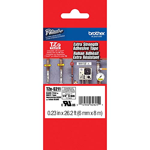 Brother Genuine P-touch TZE-S211 Tape, 1/4