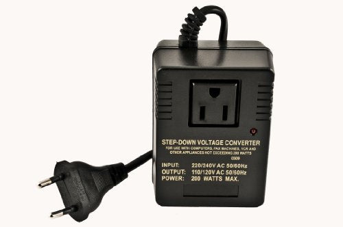 VCT VM 200 Deluxe Step Down Voltage Converter for Travel to 220V / 240V Countries - 200Watts