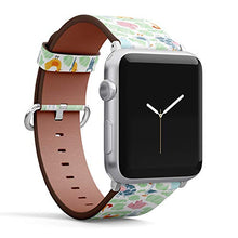 Load image into Gallery viewer, Compatible with Big Apple Watch 42mm, 44mm, 45mm (All Series) Leather Watch Wrist Band Strap Bracelet with Adapters (Farm Animals)
