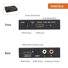 Load image into Gallery viewer, J-Tech Digital Premium Quality 1080P HDMI To HDMI + Audio (SPDIF + RCA Stereo) Audio Extractor Converter (JTDAT5CH)

