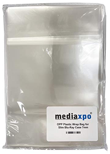 mediaxpo 5,000 OPP Plastic Wrap Bag for Slim Blu-Ray Case 7mm