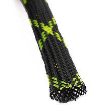 Load image into Gallery viewer, Aexit 8mm PET Tube Fittings Cable Wire Wrap Expandable Braided Sleeving Black Fluorescent Green Microbore Tubing Connectors 10M Length
