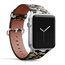 Load image into Gallery viewer, S-Type iWatch Leather Strap Printing Wristbands for Apple Watch 4/3/2/1 Sport Series (38mm) - Japanese Ornament with Oriental Motifs, Heron and Crane
