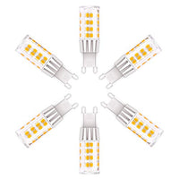 WEAPRIL G9 LED Light Bulbs, 5W (40W Halogen Equivalent), 400LM, 120V,Daylight White (6000K), G9 Base Non-Dimmable for Home Lighting, 6-Pack (Not Dimmable-6000)