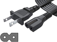 2 Prong Power Cord Quality Copper Wire Cord Cable - Polarized (Square/Round) for Satellite, CATV, Motorola & PS - NEMA 1-15P to C7 / IEC320 - UL Listed - Black, 12 F Power Cable