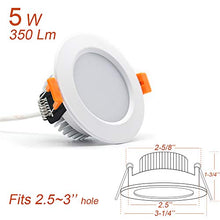 Load image into Gallery viewer, 2.5 inch Dimmable LED Recessed Lighting, 5W Retrofit Downlight, 4000K Natural White, CRI 80 with LED Driver, as AC 110V Ceiling Light Fixture for Living Room, Kitchen, Bedroom, Hallway, 4 Pack

