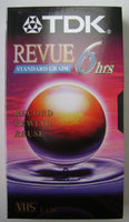 TDK T-120 Revue Standard Grade VHS Video Cassette Tape - 6 hours - Record, Rewind, Reuse