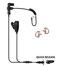 Load image into Gallery viewer, Tactical Ear Gadgets Cougar 2-Wire Surveillance Earpiece EP4011QR with Quick Release for Kenwood Radio (Black Tube)
