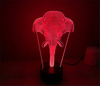 SmartEra 3D Optical Illusion Long Nose Elephant Lighting Night 7 Color Change USB Touch Button LED Desk Table Light Lamp