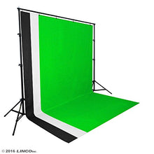 Load image into Gallery viewer, Linco Lincostore Photo Video Studio Light Kit AM174 - Including 3 Color 5x10ft Backdrops (Black/White/Green) Background Screen
