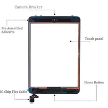 Load image into Gallery viewer, KAKUSIGA Compatible with ipad Mini/iPad Mini 2 Touch Screen Complete Assembly with IC Chip Flex Cable Home Button Camera Bracket Pre Assembled, Adhesive and Repair Tool Kits(Black)

