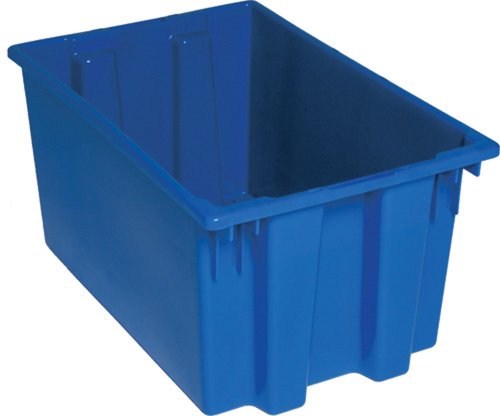 Quantum SNT240BL 23-1/2-Inch by 15-1/2-Inch by 12-Inch Stack and Nest Tote, Blue, 3-Pack