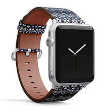 Load image into Gallery viewer, S-Type iWatch Leather Strap Printing Wristbands for Apple Watch 4/3/2/1 Sport Series (38mm) - Tribal Ethnic Ikat Geometric Folklore Ornament

