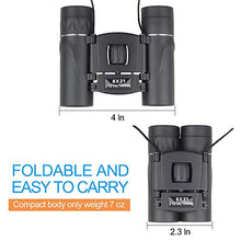 Load image into Gallery viewer, Apexel 8x21 Small Compact Lightweight Binoculars for Concert Theater Opera Mini Pocket Folding Binoculars w/Fully Coated Lens for Travel Hiking Bird Watching Adults Kids(0.38lb)
