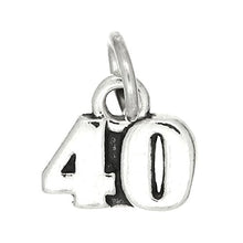 Load image into Gallery viewer, Oxidized Sterling Silver Number 40 Charm
