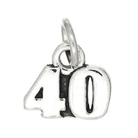 Oxidized Sterling Silver Number 40 Charm