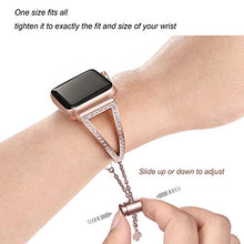 Load image into Gallery viewer, Secbolt Bling Bands Compatible with Apple Watch Band 42mm 44mm 45mm iWatch Series 7/6/5/4/3/2/1/SE, Women Dressy Metal Jewelry Bracelet Stainless Steel, Silver
