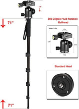 Load image into Gallery viewer, Professional Heavy Duty 72&quot; Monopod/Unipod (Dual Optional Head) for Canon Powershot G16
