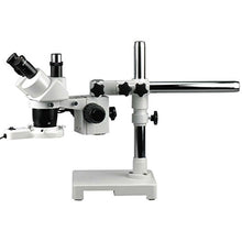 Load image into Gallery viewer, AmScope SW-3T13-FRL Trinocular Stereo Microscope, WH10x Eyepieces, 10X and 30X Magnification, 1X/3X Objective, Single-Arm Boom Stand, 8W Fluorescent Ring Light, 110V-120V
