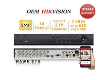 Load image into Gallery viewer, HD TVI 5MP 16CH DVR - Surveillance Digital Video Recorder 16CH HD-TVI/CVI/AHD H265+ H265 H264+ H264 HDMI/VGA/BNC Video Output for Home &amp; Business Analog&amp; IP Camera Support Mobile App 3year Warranty
