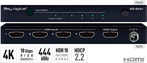 Key Digital 4x1 4K/18G HDMI Switcher