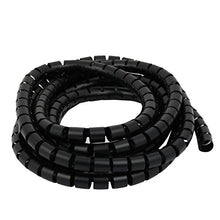 Load image into Gallery viewer, Aexit Flexible Spiral Electrical equipment Tube Cable Wire Wrap Black Manage Cord 15mm Dia x 3 Meter Long with Clip
