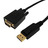 15ft DisplayPort Male to VGA Male Cable, 28AWG CL3/FT4 - Black