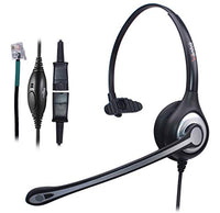 Wantek Corded Telephone Headset Mono w/Noise Canceling Mic + Quick Disconnect for ShoreTel Polycom Zultys NEC Aspire Dterm Nortel Norstar Meridian Siemens ROLM Packet8 Landline Deskphones(600QS2)