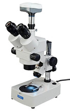 Load image into Gallery viewer, OMAX 3.5X-45X Digital Trinocular Table Stand Stereo Microscope with 5.0MP USB Digital Camera and Dual Illumination System
